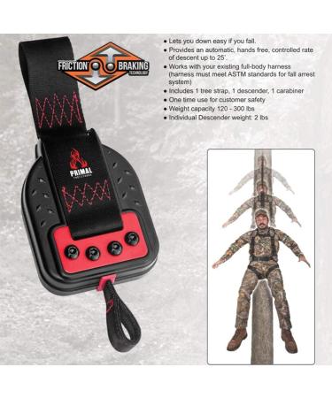 Primal Treestands Descender Tree Climbing Emergency Descent Device | Rated 120-300 lbs | 25 Ft Descent - Buy Online on GoSupps.com