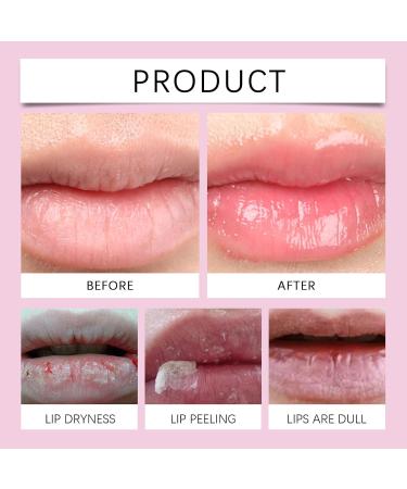WRANBAO Procollagen peptide lip gloss balm tinted lip balm tinted moisturizing gel lip gloss rich and nourishing lipstick suitable for dry flaky lips 2 pieces - Buy Online on GoSupps.com