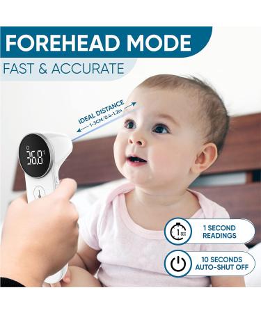 ByFloProducts Ear and Forehead Thermometer Thermometer Adult and Baby Forehead Digital Thermometer Infrared Touchless Temperature Thermometer Gun Temperature Memory and Fever Alarm Easy to Use - Buy Online on GoSupps.com