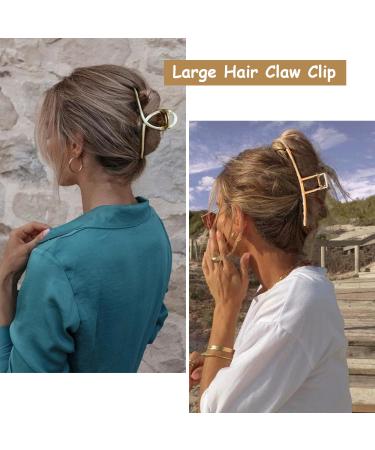 Parcce 4 Pack Large Metal Hair Clips - 4.3 Inch Nonslip Gold Clamps for Curly Hair - Fashion Hair Accessories for Women and Girls - Buy Online on GoSupps.com