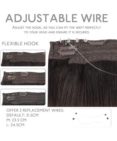 WENNALIFE Secret Hair Extensions Real Hair 35 cm 14 Inches 105 g Dark Brown Flip in Extensions Real Hair Extensions Real Hair Extensions with Wire Remy Invisible Hair Extensions - Buy Online on GoSupps.com