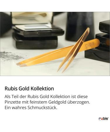 Rubis Splinter Tweezers - Gold-Plated Precision Tweezers for Splinters & Ingrown Hairs - Pointed Tweezers for Accurate Removal - Buy Online on GoSupps.com