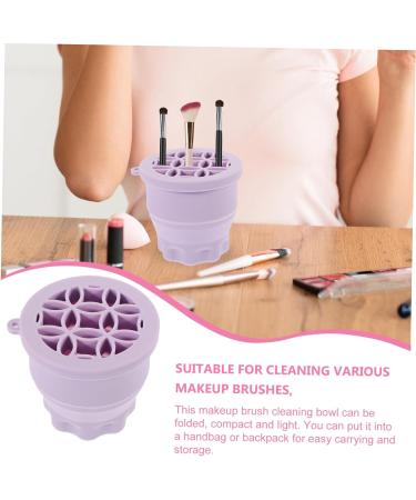 HOMSFOU cleanser tools makeup brush beauty tool cleaning bowl Brush Cleaning Pad brush cleaning tool Brush Cleaner drying rack cleaning cup detergent cosmetic Silica gel set purple 9.2X9.2X8.6CM Purple - Buy Online on GoSupps.com