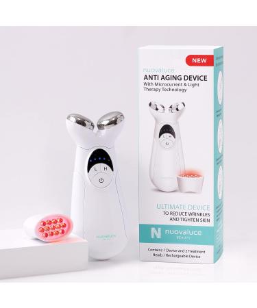 Nuovaluce Anti Aging Microcurrent & Red Light Therapy Device - FDA Cleared for Wrinkle Reduction and Skin Tightening - Handheld Face Toning Machine for At-Home Use - Buy Online on GoSupps.com