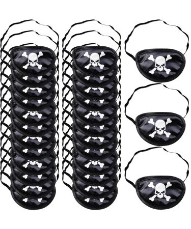 GXXMEI 26PCS Black Pirate Eye Patches One Eye Skull Eye Mask for Adults Halloween Party Christmas Party Favors