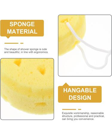 FOMIYES Bath Sponge Mesh Pouf Shower Ball Exfoliating Body Brush Scrubber - Yellow (4pcs) - Buy Online on GoSupps.com