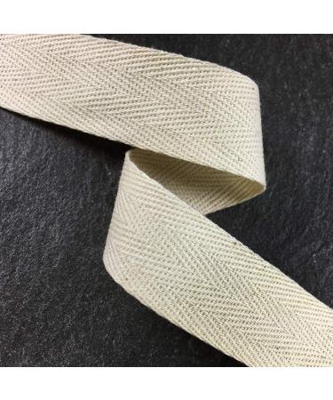 25mm (1) Herringbone Cotton Twill Tape Trim - 10 Yards, Natural Color - Buy Online on GoSupps.com