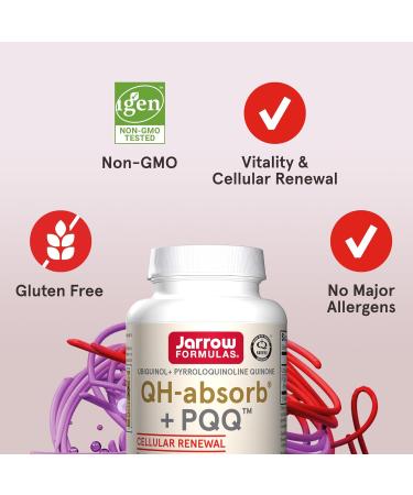 Jarrow Formulas QH-Absorb + PQQ - Antioxidant Supplement for Mitochondrial Health & Energy - 60 Softgels - Buy Online on GoSupps.com