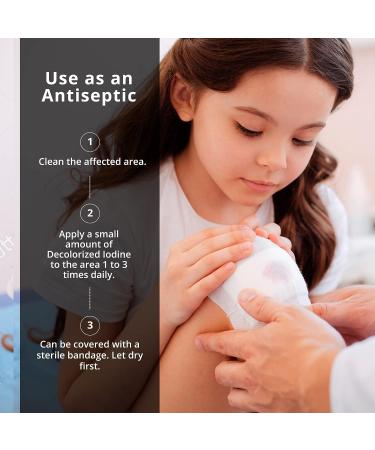 De La Cruz Decolorized Iodine Tincture - Clear Solution Antiseptic Drops - 1 FL OZ (30 mL) - 2 Bottles - Buy Online on GoSupps.com