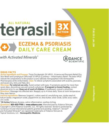 Terrasil Eczema and Psoriasis Cream 85g - Natural Relief for Severe Outbreaks, Rashes, and Dry Skin - Buy Online on GoSupps.com