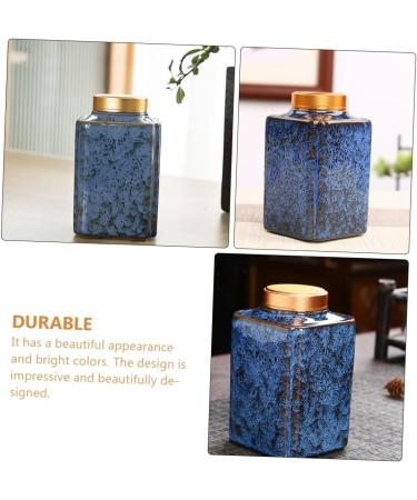 Alipis Leaf Multi-purpose Bean Practical Spice Lid Can Airtight Ceramic Sealing Food Canister Home Tea - Buy Online on GoSupps.com