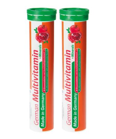 Multivitamin + minerals effervescent tablets 2x20 pieces. Pomegranate taste - T&D Pharma German Multivitamin + Minerals - Made in Germany Multivitamin + Minerals 20 pieces (2 -pack) - Buy Online on GoSupps.com