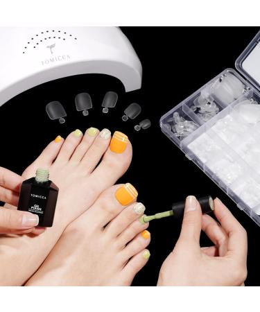 Tomicca 240 Pieces Transparent Artificial Toenails Kit - 12 Sizes Full Cover Acrylic False Toenails for Women - DIY Nail Art Accessories - Buy Online on GoSupps.com