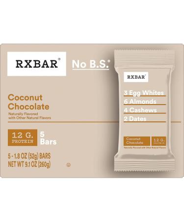 RXBAR Protein Bars 12g Protein Gluten Free Snacks Coconut Chocolate (6 Boxes 30 Bars) Coconut 5 count (Pack of 6) - Buy Online on GoSupps.com