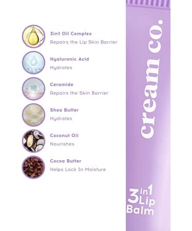 cream co. 3in1 Lip Balm Nourishing Hyaluronic Acid Hydrating and Barrier-Repairing Lip Care for All Lip Type Lip Balm Tinted Protects and Renews Vegan Original 10ml Original fruity - Buy Online on GoSupps.com