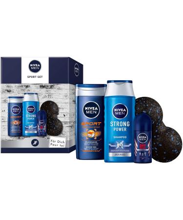 Nivea Men Sport Gift Set | Ultimate Grooming Kit with Shower Gel Shampoo Antiperspirant & Fascia Ball - Perfect Gift for Men - Buy Online on GoSupps.com
