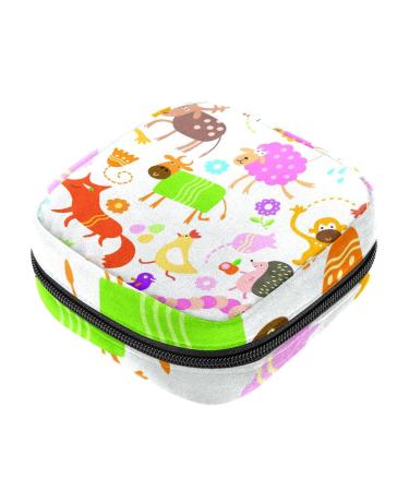 Cute animal ladies napkins-storage bags menstrual pad bag portable menstrual cup pocket with zipper for teenagers girls women women