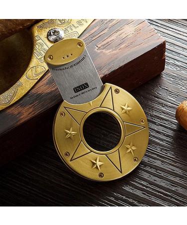 Cigar Cutter Accessories Cigar Metal Plating Engraving Portable Cigar Round Stainless Steel Cigar Scissors A - Buy Online on GoSupps.com