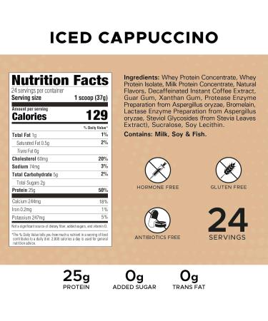 High Whey Protein Powder | Gluten-Free Whey Isolate for Lean Muscle | 25g Protein Per Scoop | Iced Cappuccino Flavor - 2 lb (908g - Buy Online on GoSupps.com