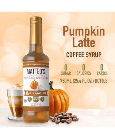 Matteo's Barista Style Sugar-Free Coffee Syrup Pumpkin Latte Flavor Zero Calories and Sugar Keto Friendly Ideal for Lattes Cappuccinos Espresso Americano Indulgent Taste (750mL 6-pack) 750 ml (Pack of 6) - Buy Online on GoSupps.com