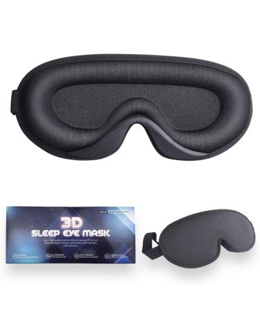 3D Sleep Mask for Men Women Upgraded 3D Contoured Cup Eye mask Blindfold 100% Block Out Light with Adjustable Strap Breathable & Soft for Sleeping Yoga Traveling