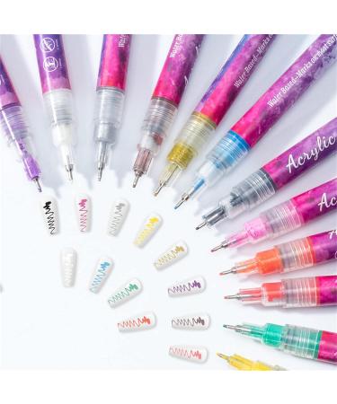 12 Colors Ultra Thin Curve Manicure Marker Set - 12PCS | Precision Nail Art Pens - Buy Online on GoSupps.com