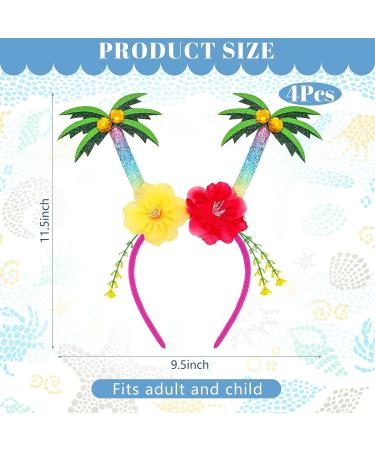 Palm Tree & Pineapple Hawaiian Head Bopper Set for Kids & Women - Summer Party Costume Accessory - Buy Online on GoSupps.com