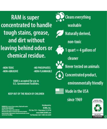 RAM All-Purpose Cleaner & Degreaser Concentrate 4 Quart Bundle - Versatile Powerful and Eco-Friendly Cleaning Solution for International Shipping - Buy Online on GoSupps.com