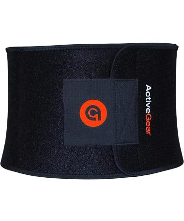 ActiveGear Waist Trimmer Belt - Red Medium | Slim Body Sweat Wrap for Stomach and Back Lumbar Support - Buy Online on GoSupps.com