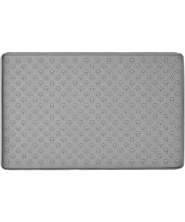 48x30cm Dog Food Mat - Food Grade Silicone, Spill-Proof, Raised Edges, Anti-Slip, Waterproof - Grey - Buy Online on GoSupps.com