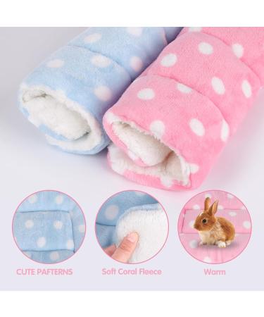 2 Pieces Small Animal Plush Bed Winter Warm Hamster Pet Plush Bed Mat Rabbit Rectangular Soft Fleece Sleep Blue Pad Pink Washable Fluffy Fleece Pet Cushion for Rabbit Bunny Hedgehog Squirr - Buy Online on GoSupps.com