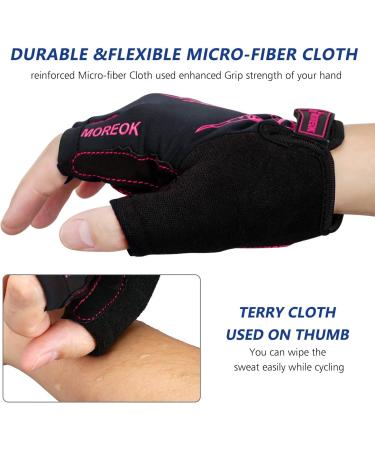 Buy Bikingmoreok Half-Finger Bicycle Gloves for Men & Women - Breathable Cycling Gloves with 5mm SBR Gel Shock Absorption - Unisex MTB Mountain Bike Gloves in Pink - Buy Online on GoSupps.com
