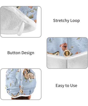 Adventure Fox Light Blue Hair Towel 2 Pack - Super Absorbent Quick Dry Hair Turbans for Women & Girls - Buy Online on GoSupps.com