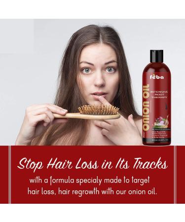 Feba Red Onion Oil For Hair Growth Men and Women Natural Ingredients No Mineral & Paraben Intensive Hair Root Therapy (250 ml) - Buy Online on GoSupps.com