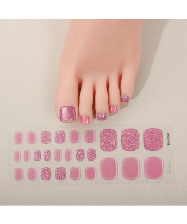 Gel Nail Stickers Semi Cured Gel Nails - Stickers Nail Wraps Soft Self-Adhesive - Semi Cured Gel Nail Wraps Gel Nail Stickers - Glossy & Long Lasting Gel Nail Stickers Need UV Light (Pink Glitter) - Buy Online on GoSupps.com