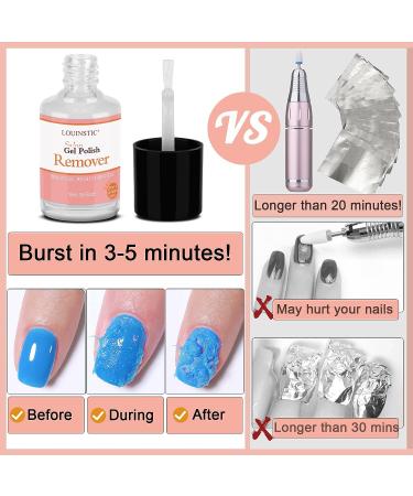 LOUINSTIC Gel Polish Remover 0.5oz - Fast & Gentle Nail Gel Remover | 3-5 Minute Removal Time - Buy Online on GoSupps.com