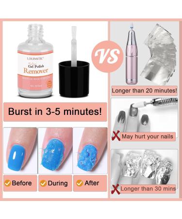 Powerful Gel Polish Remover Kit - Peel Off Latex Tape & Cuticle Oil | No Soaking or Wrapping Needed for Shellac Nails - Buy Online on GoSupps.com