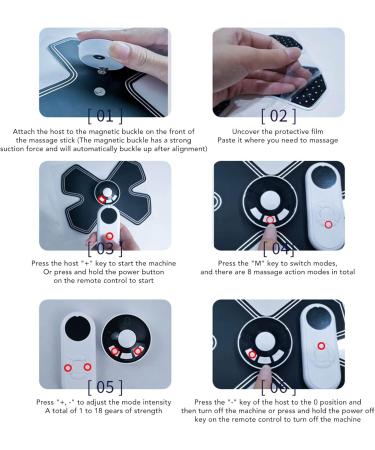 Kenanlan Belly Massage Patch - Portable Waist & Cervical Massage Stickers with Adjustable Modes | International Shipping - Buy Online on GoSupps.com