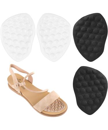 Buy 2 Pairs Women's Metatarsal Pads - Anti-Slip High Heel Inserts & Comfort Cushions (Black + Transparent - Buy Online on GoSupps.com