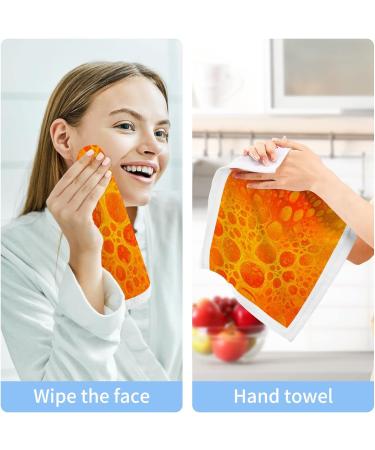 Vnurnrn Orange Cotton Washcloths Set - Soft & Absorbent Towels for Bathroom & Travel (2 Pack) - Buy Online on GoSupps.com