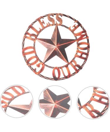 Cabilock Retro Wrought Iron Disc Wall Art Adornment Home Decoration God Bless Our Home Wall Decor Brown - Buy Online on GoSupps.com