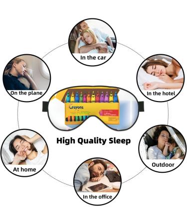 Sleep Mask Eye for Women & Men - Reusable Soft Blackout Masks for Better Sleep | Travel & Camping Essentials | Perfect Gifts - Cute Crayons Box - Buy Online on GoSupps.com