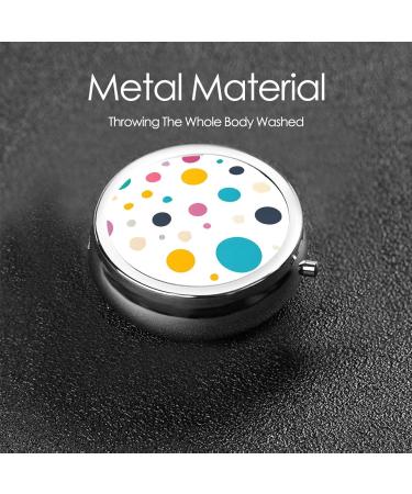 Beautiful Polka Dot Round Pill Box - 3 Compartment Portable Travel Organizer for Vitamins & Medicine - Buy Online on GoSupps.com