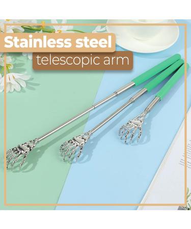 Retoo Telescopic Back Scratch Rod - High-Quality Stainless Steel 58.5 cm Portable Handle Green - Ideal for Itching Relief - Buy Online on GoSupps.com