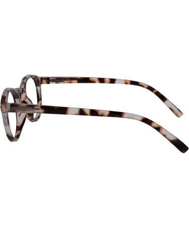 Opulize Zen Round Frame Reading Glasses | Spring Hinges | Scratch Resistant | Matt Light Brown Tortoiseshell | Unisex R24-1T +2.00 Magnification - Buy Online on GoSupps.com