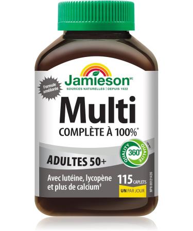 Jamieson 100% Multivitamin for Adults 50+ with Lutein Lycopene & Calcium - Buy Online on GoSupps.com
