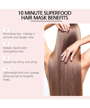 HGRYNDRO Glimmer Hair Mask 10 Minute Vitamin Infusion Hair Mask Superfood Hair Mask 5 in 1 Dense Moisturizing and Silky Hair Mask - Buy Online on GoSupps.com