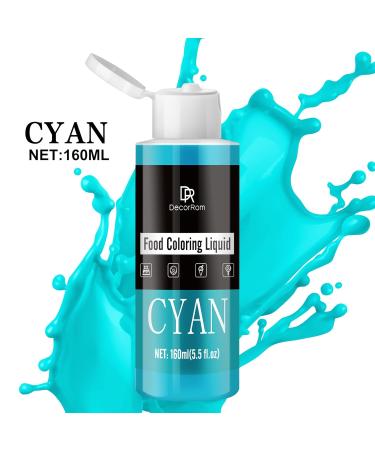 Buy Cyan Food Coloring - 160ml Liquid Concentrated Colors for Baking Cakes Cookies & DIY - Sugar-Free & Perfect for Drink & Easter Egg Decoration - Buy Online on GoSupps.com