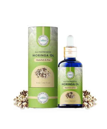 Lebbio Moringa Oil [100% Cold Pressed & Pure] - Moringa Oleifera - First Pressure - Sun Mature Oleifera Seeds, Vegan Skin Care Oil - Unrefined & Long Lasting,