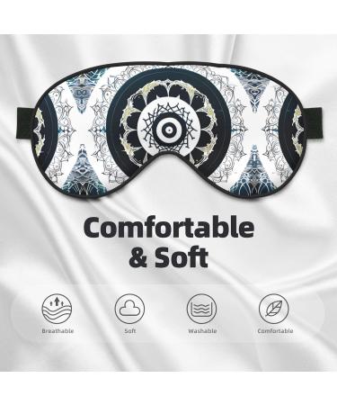 Black and White Round Totem Eye Mask - Soft Adjustable Sleep Mask for Men & Women | Nighttime Comfort - Buy Online on GoSupps.com